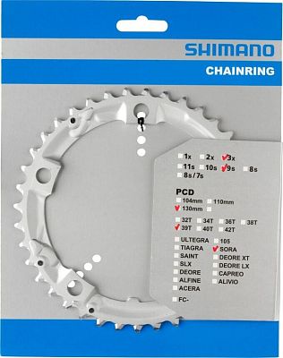 Превью  Звезда передняя SHIMANO Sora FC-3403 5 x 130 9 sp. 39T